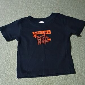 Swiggles Black Tee with Orange Rockstar Design